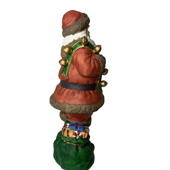Traditions Christmas Porcelain Santa Claus Figurine Holding Bells Bag of Toys - Picture 5 of 12